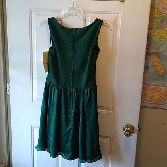 NWT Vintage Scott McClintock Glittering Emerald Green Short Sleeveless Dress - Picture 7 of 12